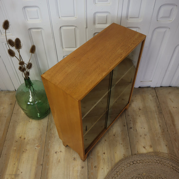 Vintage Oak Glazed Display Cabinet 1005d