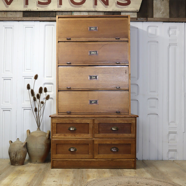 vintage_oak_haberdashery_barristers_bookcase_cabinet_kitchen_larder