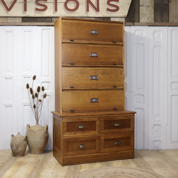 vintage_oak_haberdashery_barristers_bookcase_cabinet_kitchen_larder