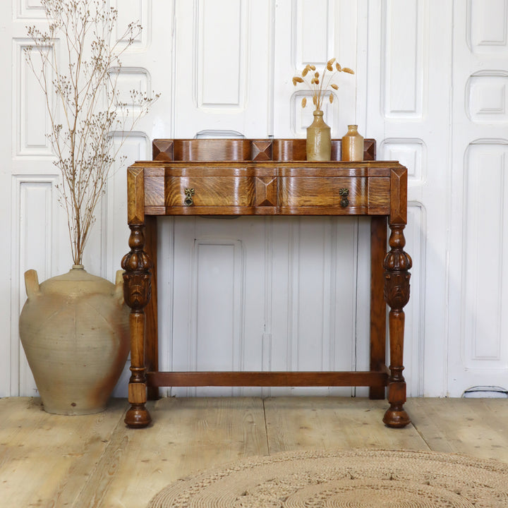 vintage_oak_vanity_unit_console_table