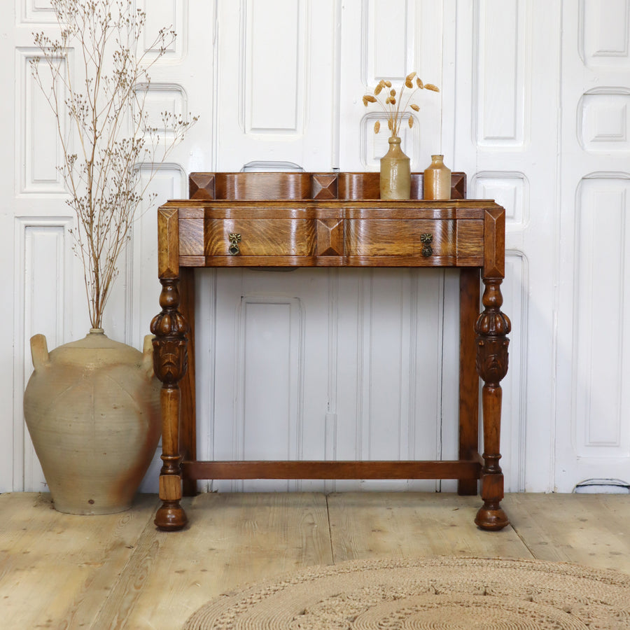 vintage_oak_vanity_unit_console_table