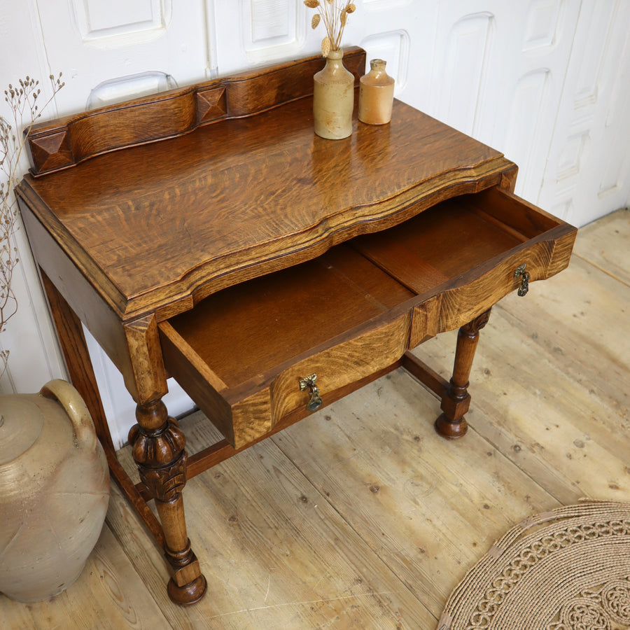 vintage_oak_vanity_unit_console_table