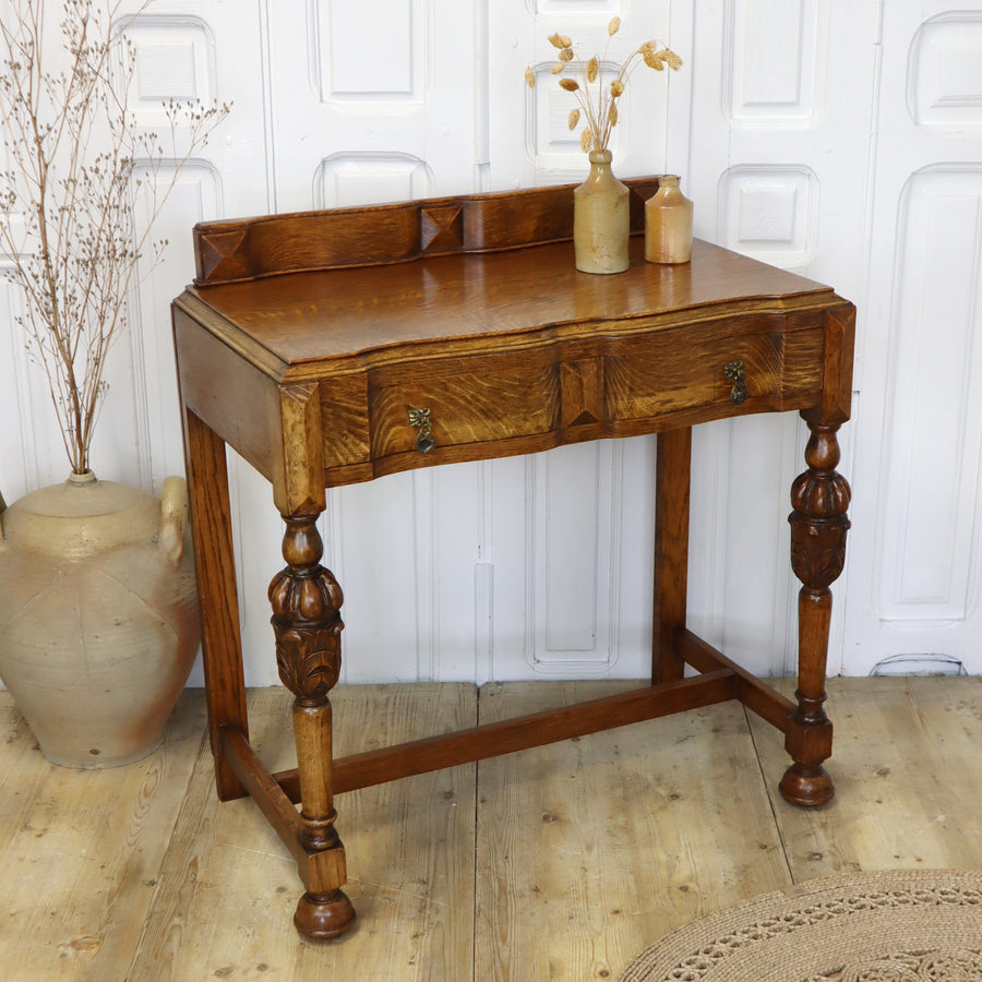 vintage_oak_vanity_unit_console_table