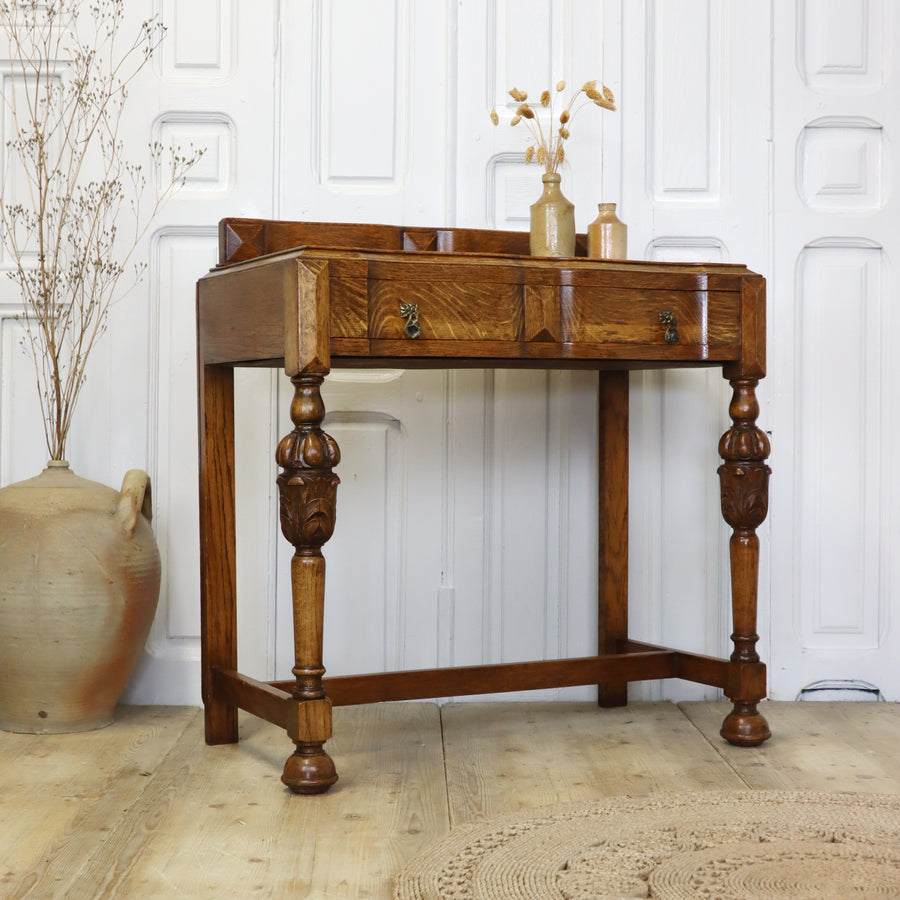 vintage_oak_vanity_unit_console_table