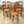 Set of Ten Vintage Rustic Orange Painted Chairs 0103c