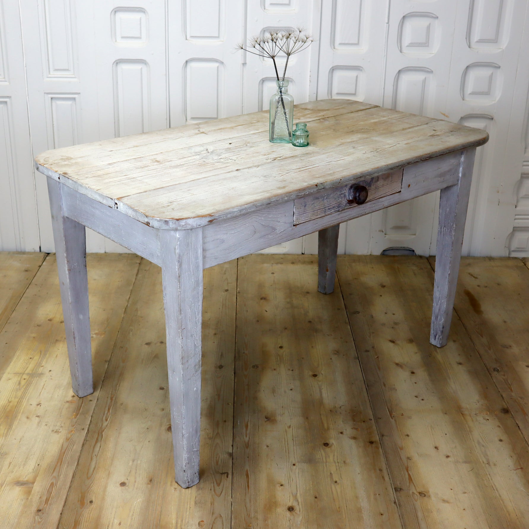 Painted Rustic Table Vintage Rustic Pine Painted Kitchen Table 2202a – Mustard Vintage