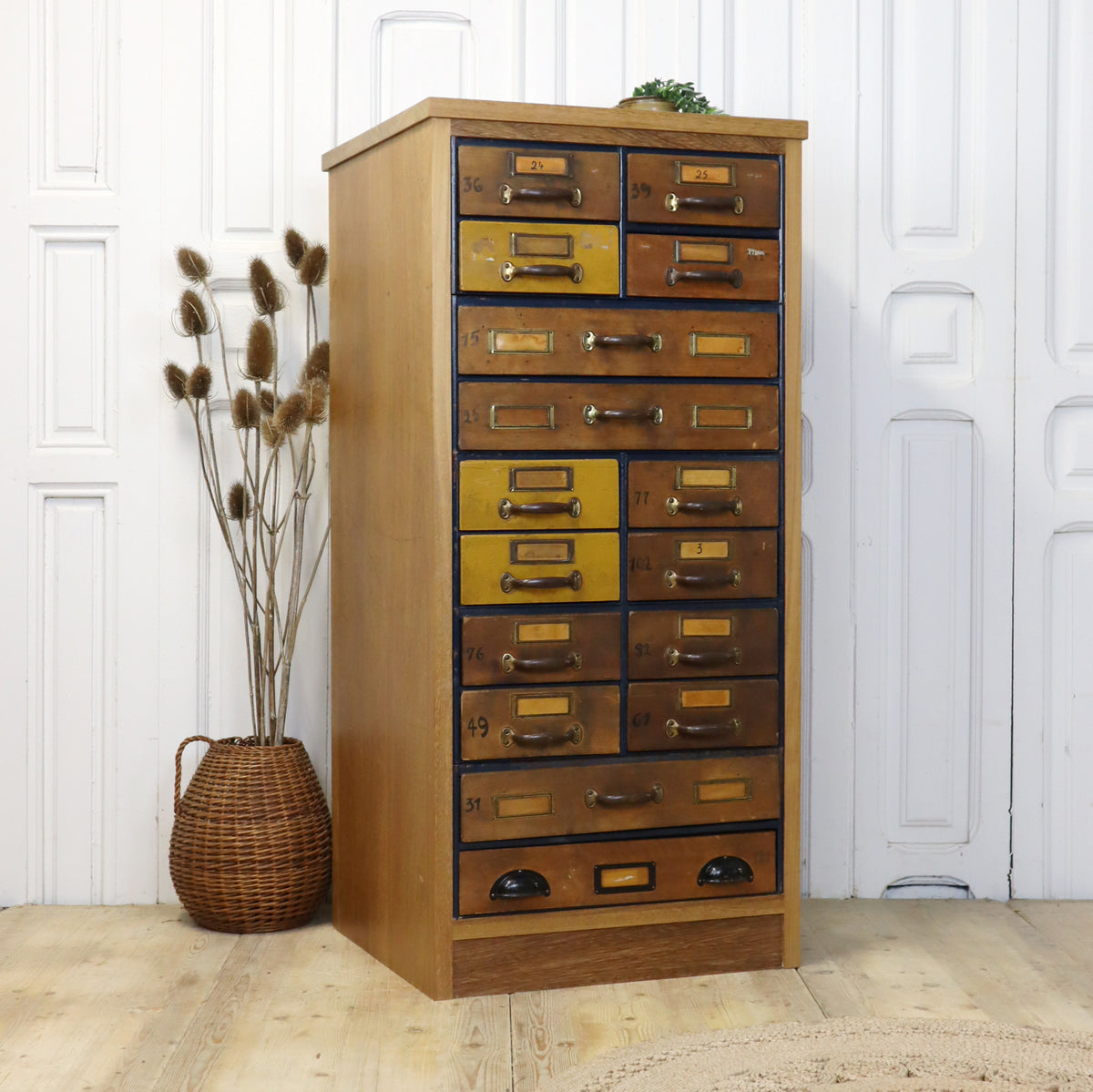 Vintage Multi Drawer Haberdashery Cabinet Drawers 0111i – Mustard Vintage