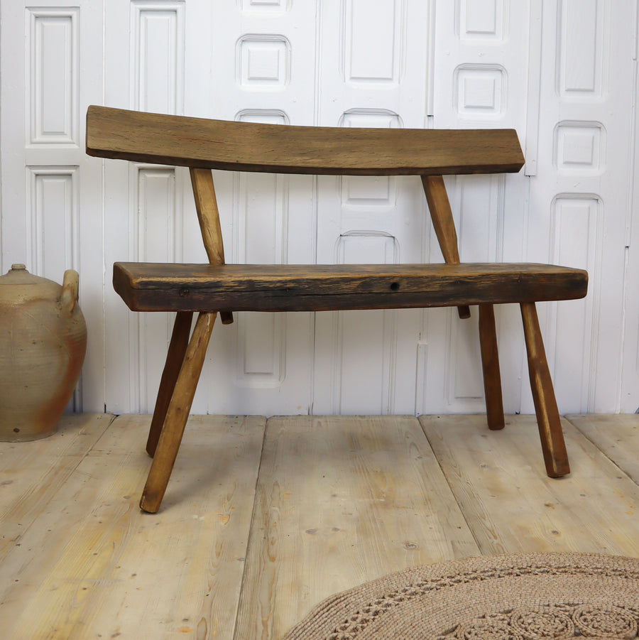 European Bench Rustic Wooden Hand Crafted Vintage European Bench 1002c – Mustard Vintage