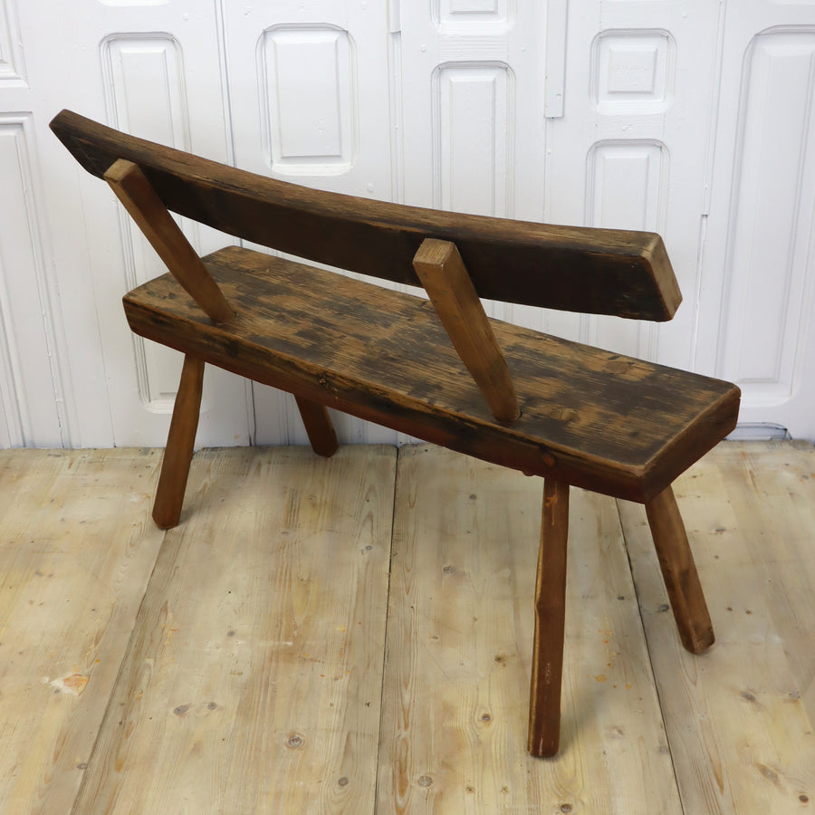 European Bench Rustic Wooden Hand Crafted Vintage European Bench 1002c – Mustard Vintage