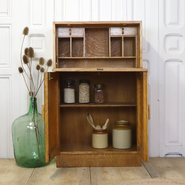 vintage_rustic_oak_bureau_cupboard