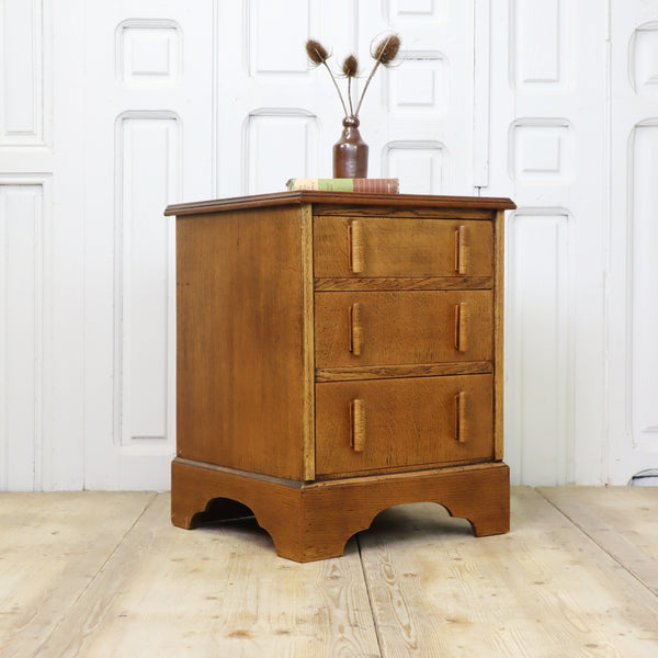 Vintage Oak Chest of Drawers Bedside Table 0308g