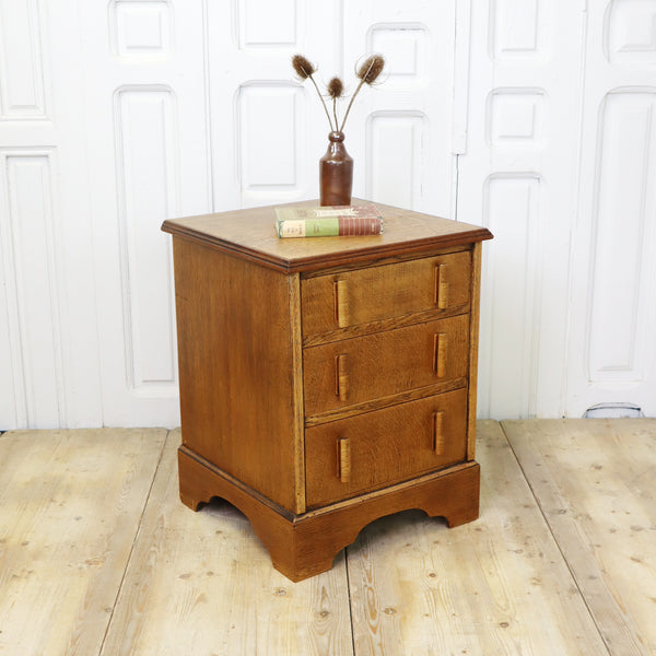 Vintage Oak Chest of Drawers Bedside Table 0308g