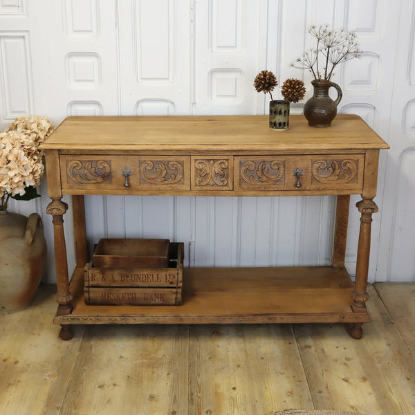 vintage_rustic_oak_console_table