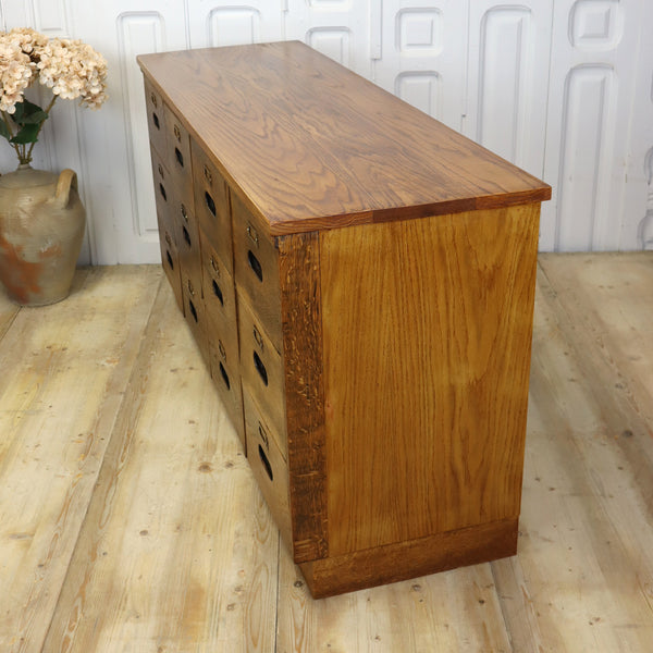 Vintage Oak Rustic Shop Counter Apothecary Drawers 2709d
