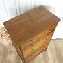 vintage_rustic_oak_tallboy_chest_of_drawers