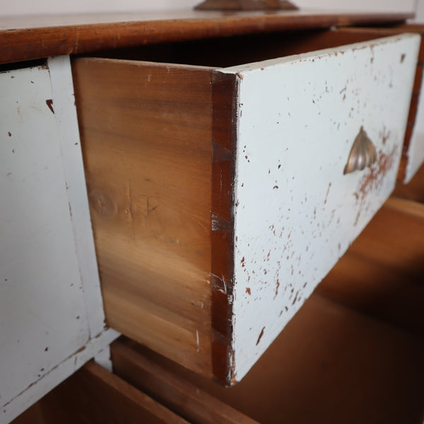 Vintage Rustic Painted Shop Chest of Drawers Sideboard 2310g