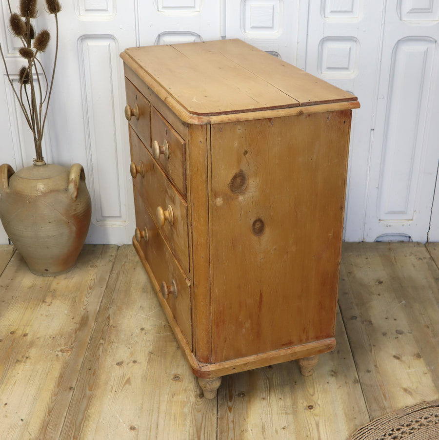 vintage_rustic_pine_chest_of_drawers_country_house