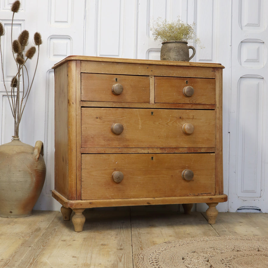 vintage_rustic_pine_chest_of_drawers_country_house