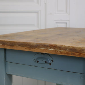 Small Antique Rustic Pine Original Painted Kitchen Table 0312a