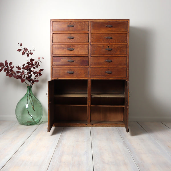 vintage_rustic_pine_cupboard_school_house_keepers_cupboard