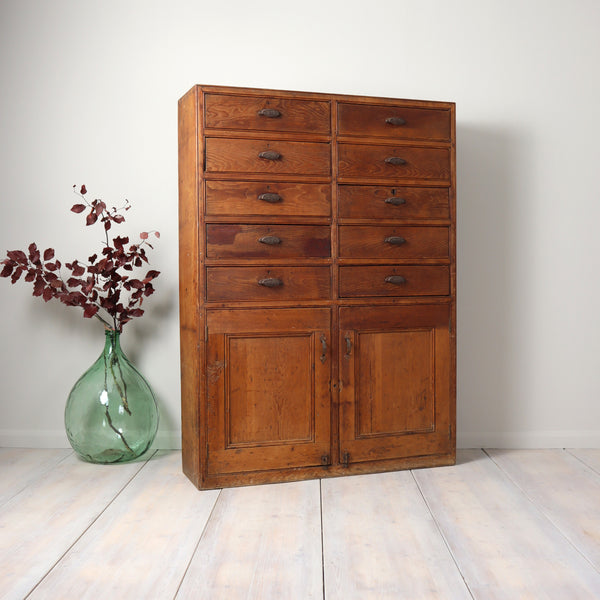 vintage_rustic_pine_cupboard_school_house_keepers_cupboard