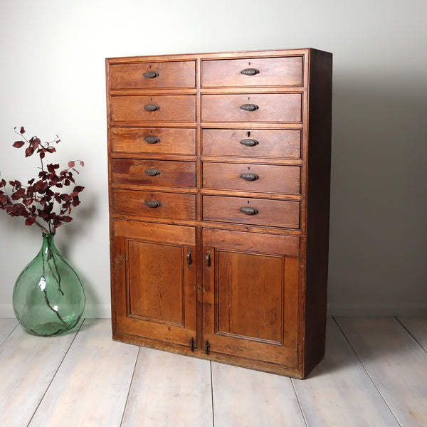 vintage_rustic_pine_cupboard_school_house_keepers_cupboard