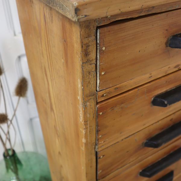 vintage_rustic_pine_tallboy_multi_drawers_filing