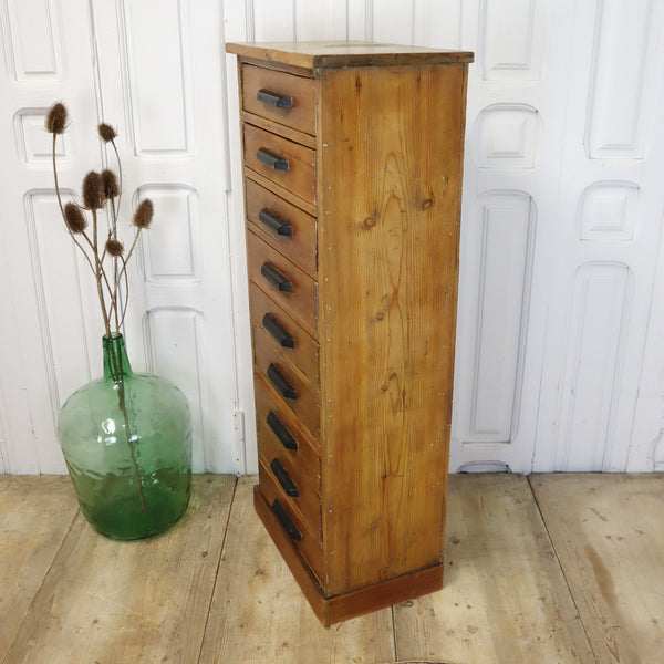 vintage_rustic_pine_tallboy_multi_drawers_filing