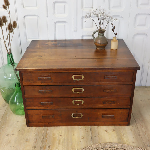 Vintage Plan Chest Map Drawers 1801h