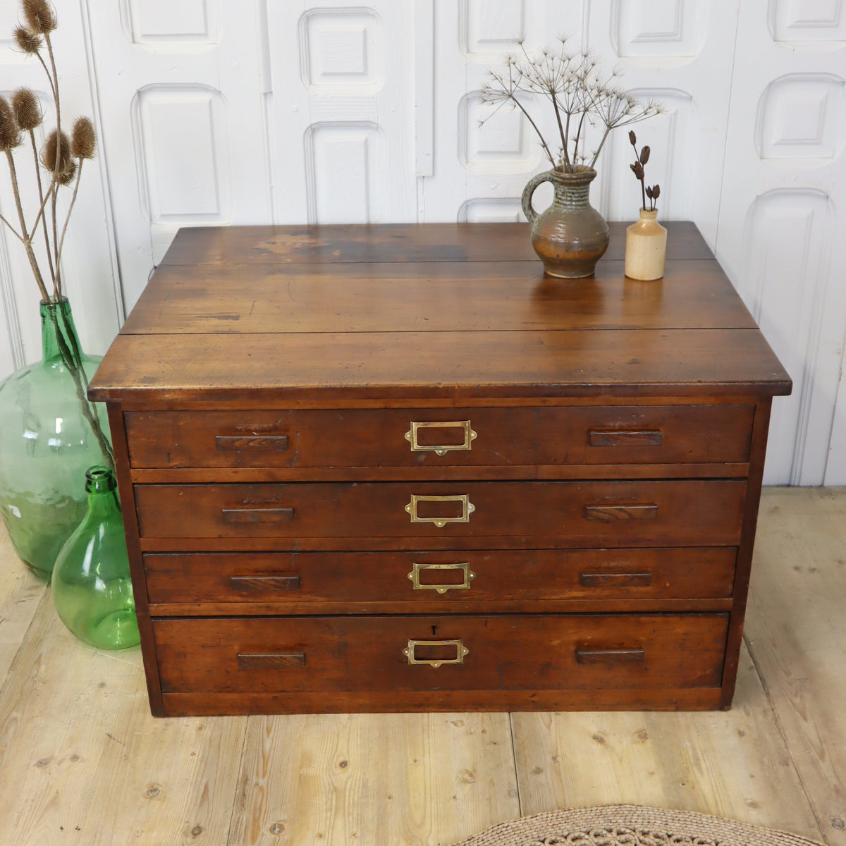 Vintage Plan Chest Map Drawers 1801h – Mustard Vintage