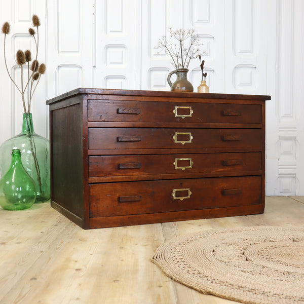 Vintage Plan Chest Map Drawers 1801h