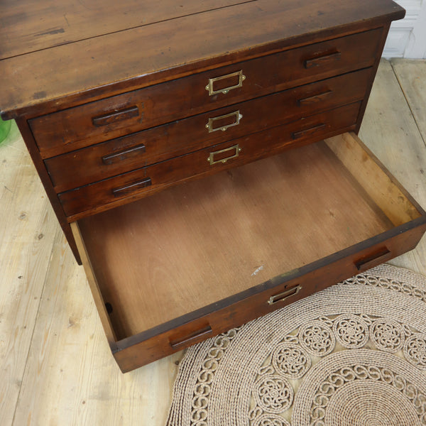 Vintage Plan Chest Map Drawers 1801h