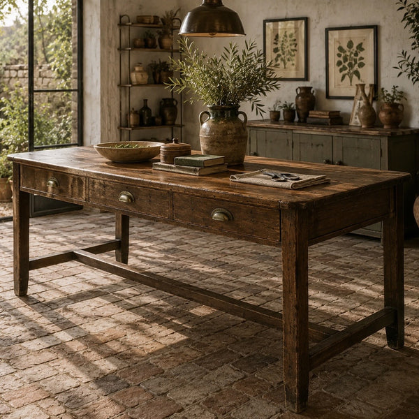 vintage_rustic_school_laboratory_table_country_kitchen