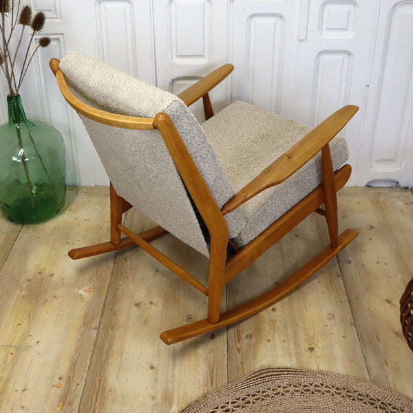 Mid Century Scandart Elm Rocking Nursing Armchair 1905d