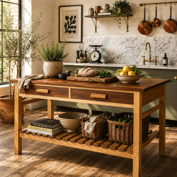 Vintage School Lab Iroko Art Table Kitchen Island 0105f