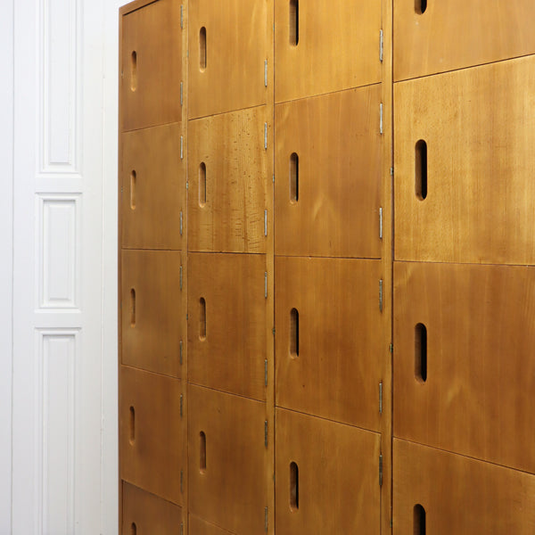 Large Vintage School Gym Wooden Lockers 1702b