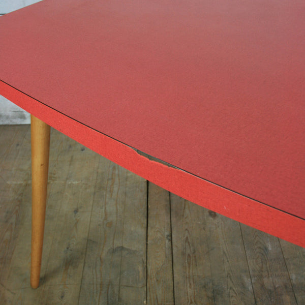 Vintage 1950s red formica vintage table or desk