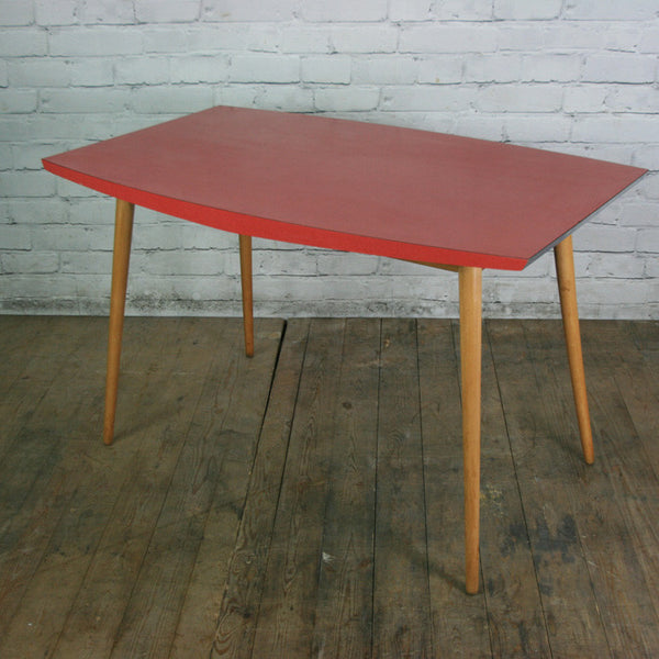 Vintage 1950s red formica vintage table or desk