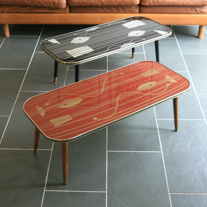 Vintage 1950s Geometric Coffee Table – Red