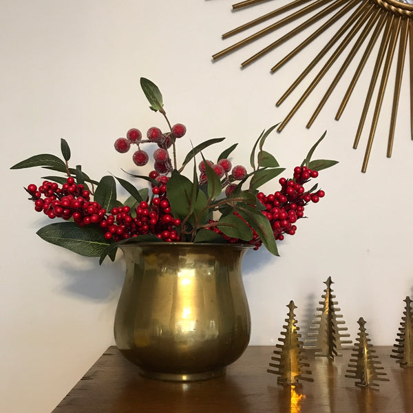 *Medium* Vintage Brass Planter (Xmas)