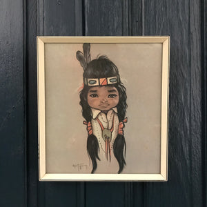 Vintage 'Native American Girl' Framed Print #2