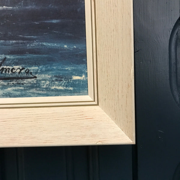 Mid Century 'Blue Waterfall' Framed Print