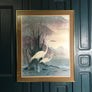 Mid Century Original 'Egrets' Print Framed
