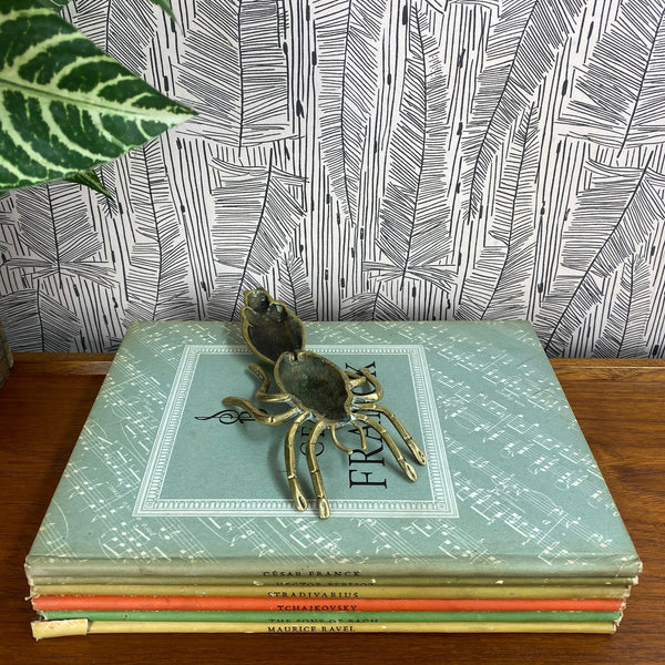 Mid Century Brass Spider Trinket / Snuff Box