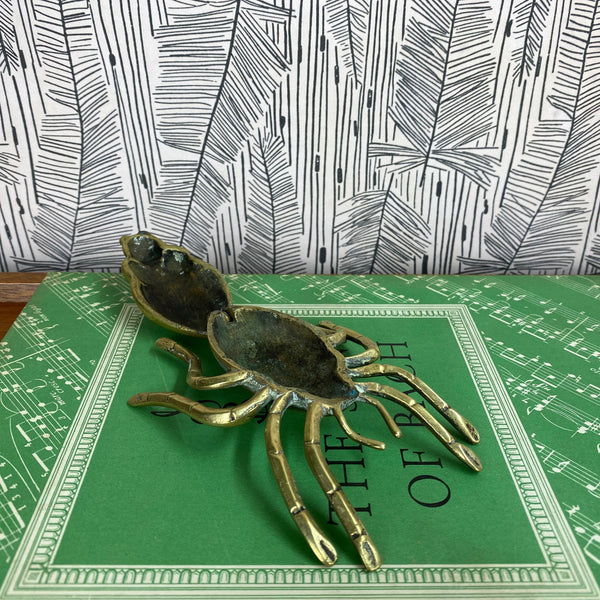 Mid Century Brass Spider Trinket / Snuff Box