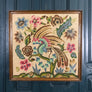 Mid Century Bird of Paradise Framed Needlework