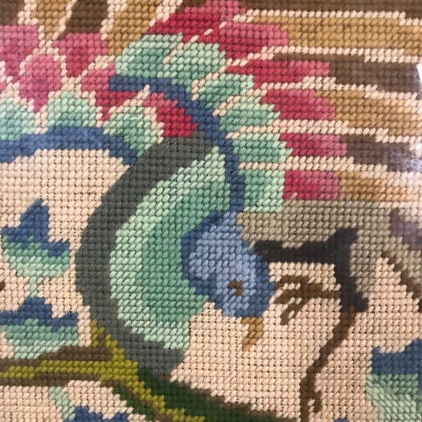 Mid Century Bird of Paradise Framed Needlework