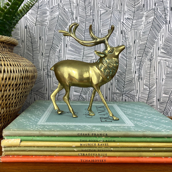 Mid Century Brass Stag