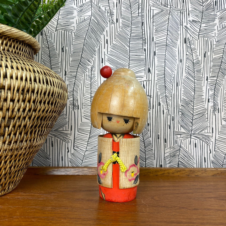 Vintage Japanese Kokeshi Doll - Small