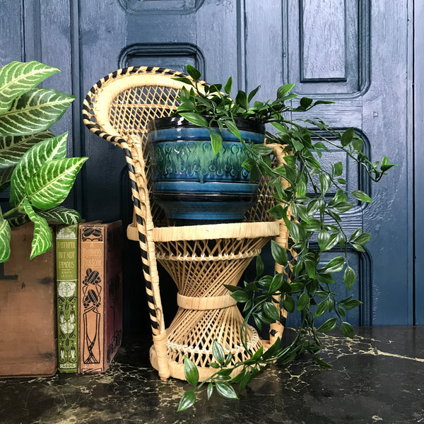 Vintage Miniature Boho Peacock Chair Planter #2